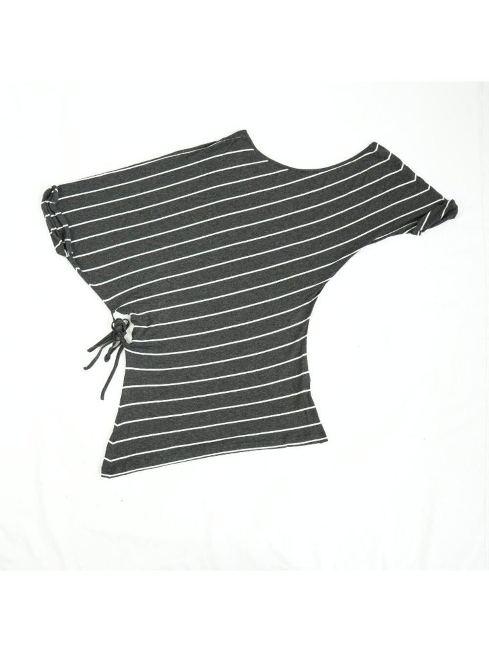 Maison Martin Margiela Gray Striped Asymmetrical Dress Size Small.
